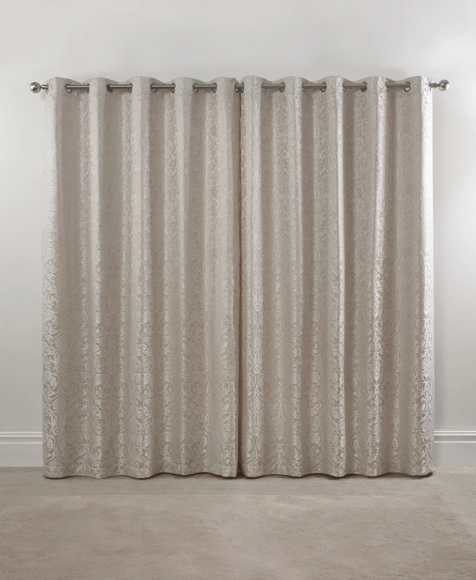 Eden - Lined Eyelet Jacquard Curtains in Cream - Image 4