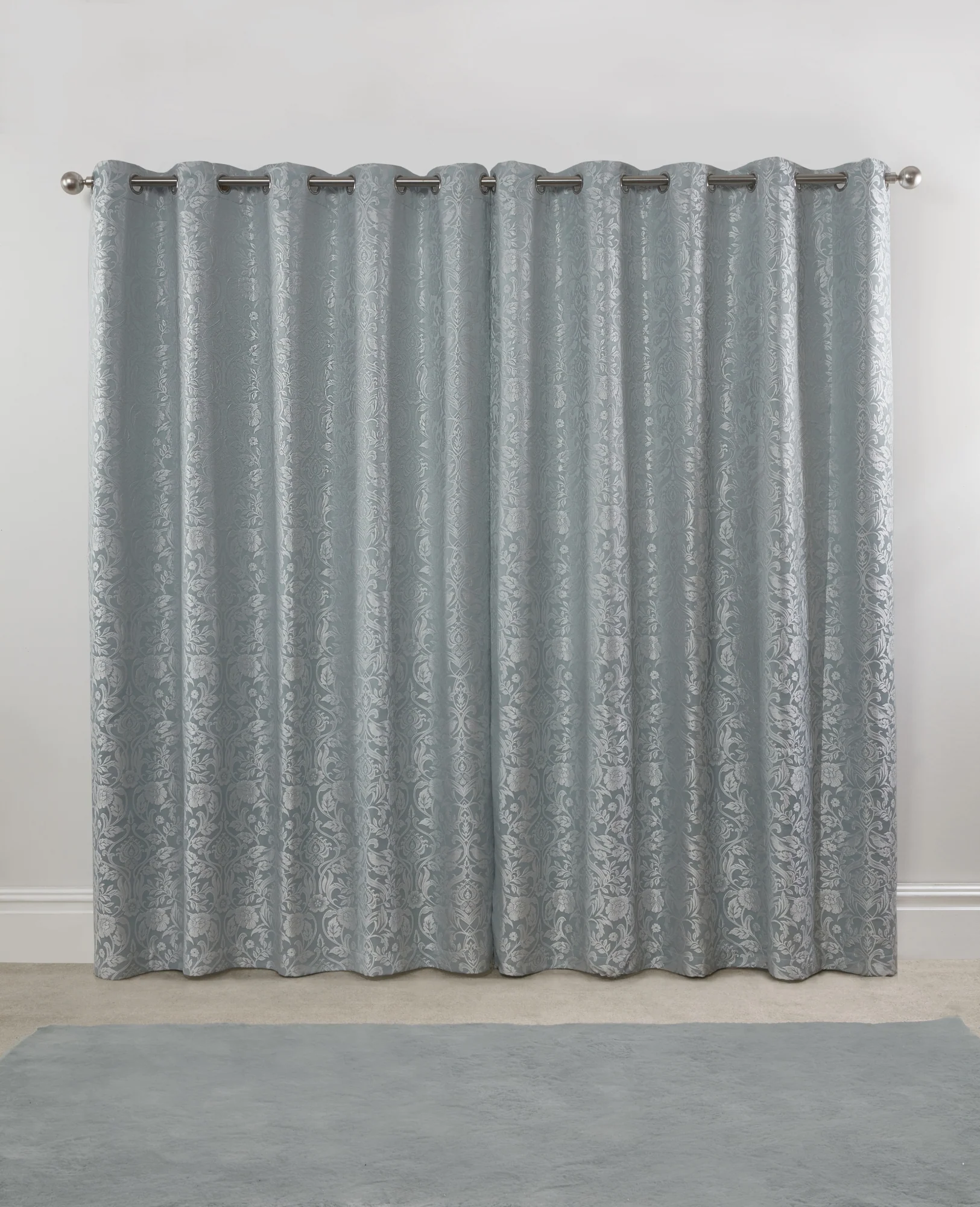 Eden - Lined Eyelet Jacquard Curtains in Duck Egg - Image 4