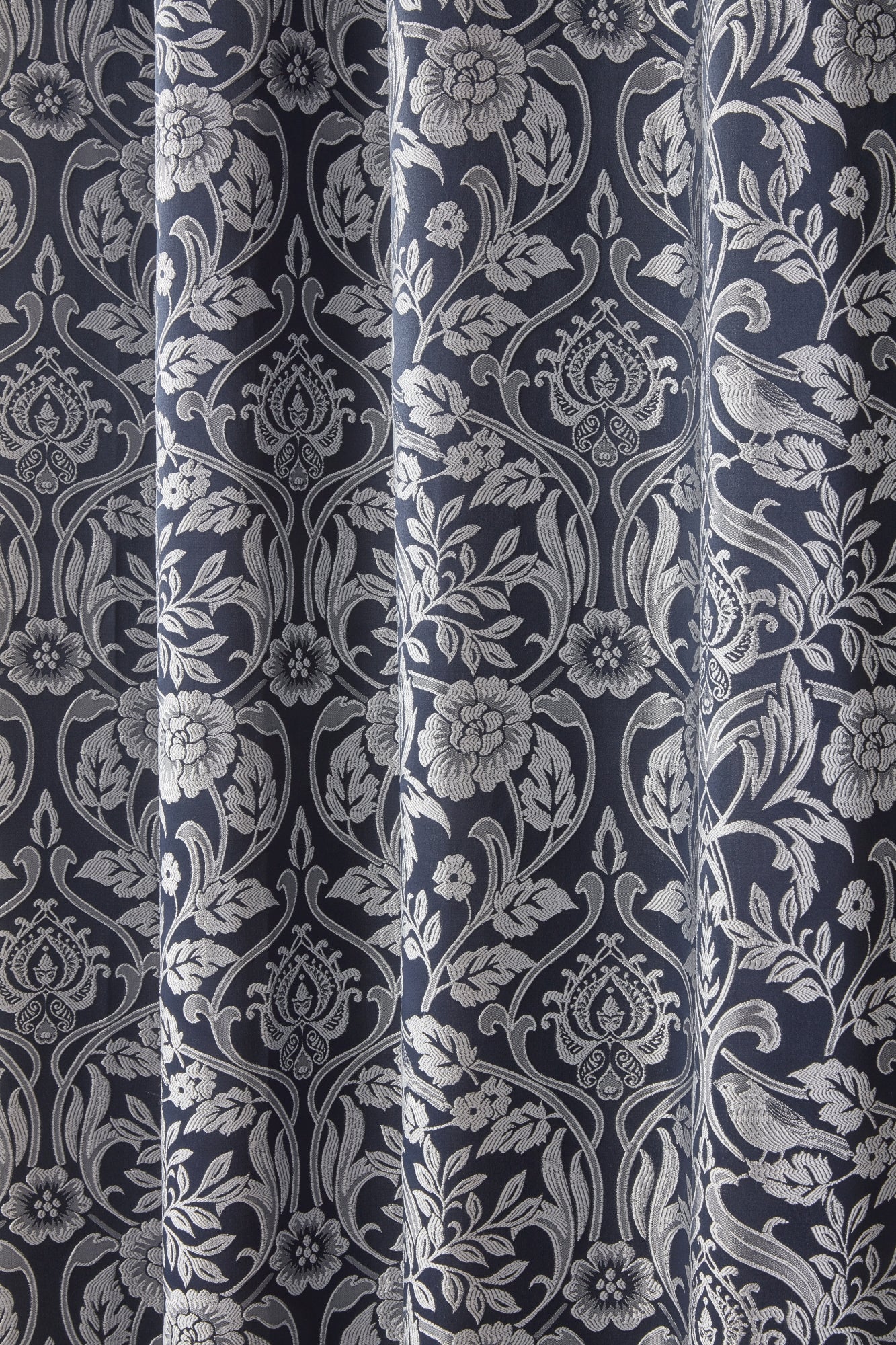 Eden - Lined Eyelet Jacquard Curtains in Navy - Image 2