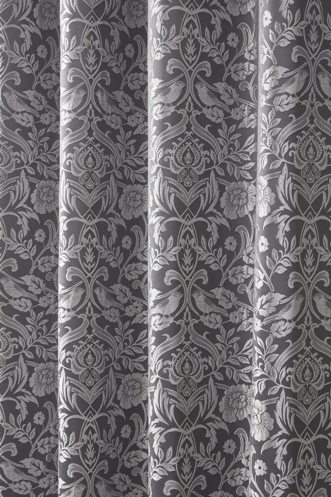 Eden - Lined Eyelet Jacquard Curtains in Silver - Image 2