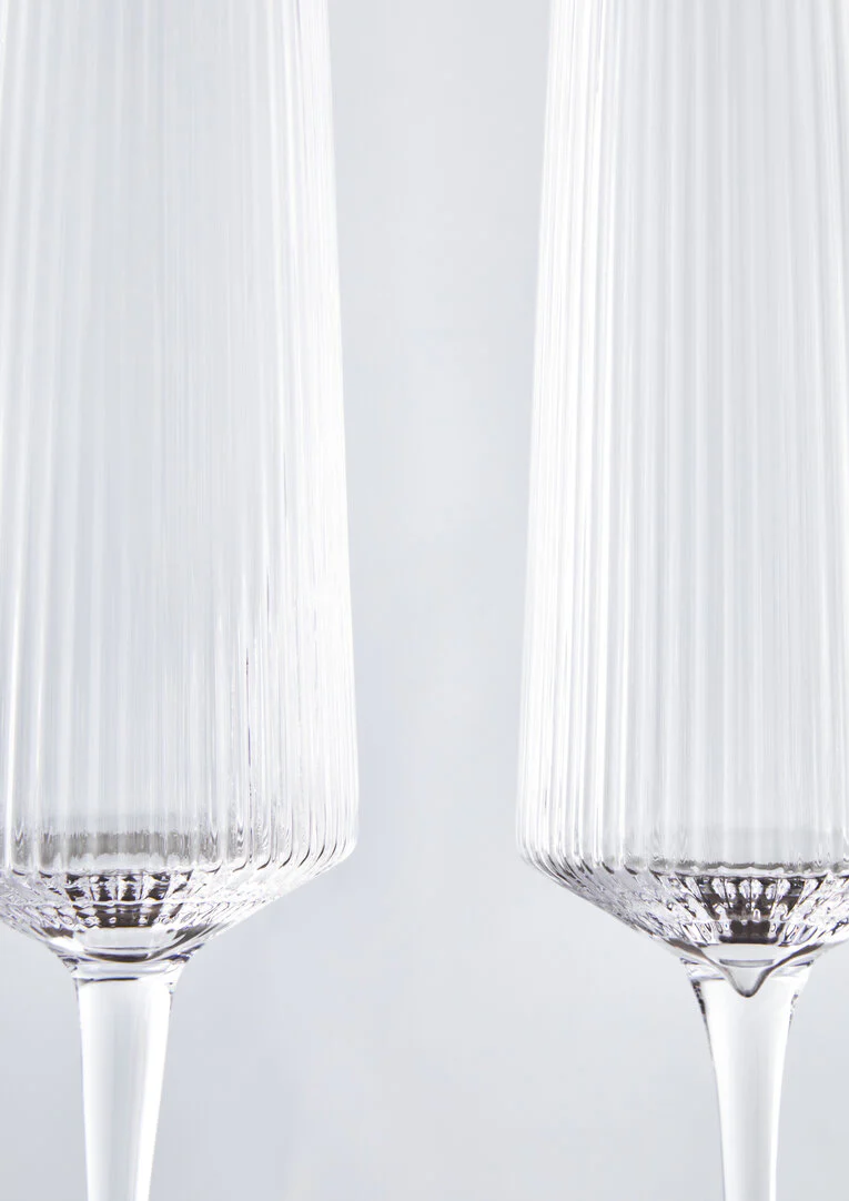 Eldon Set of Four Ribbed Champagne Glasses - Image 3