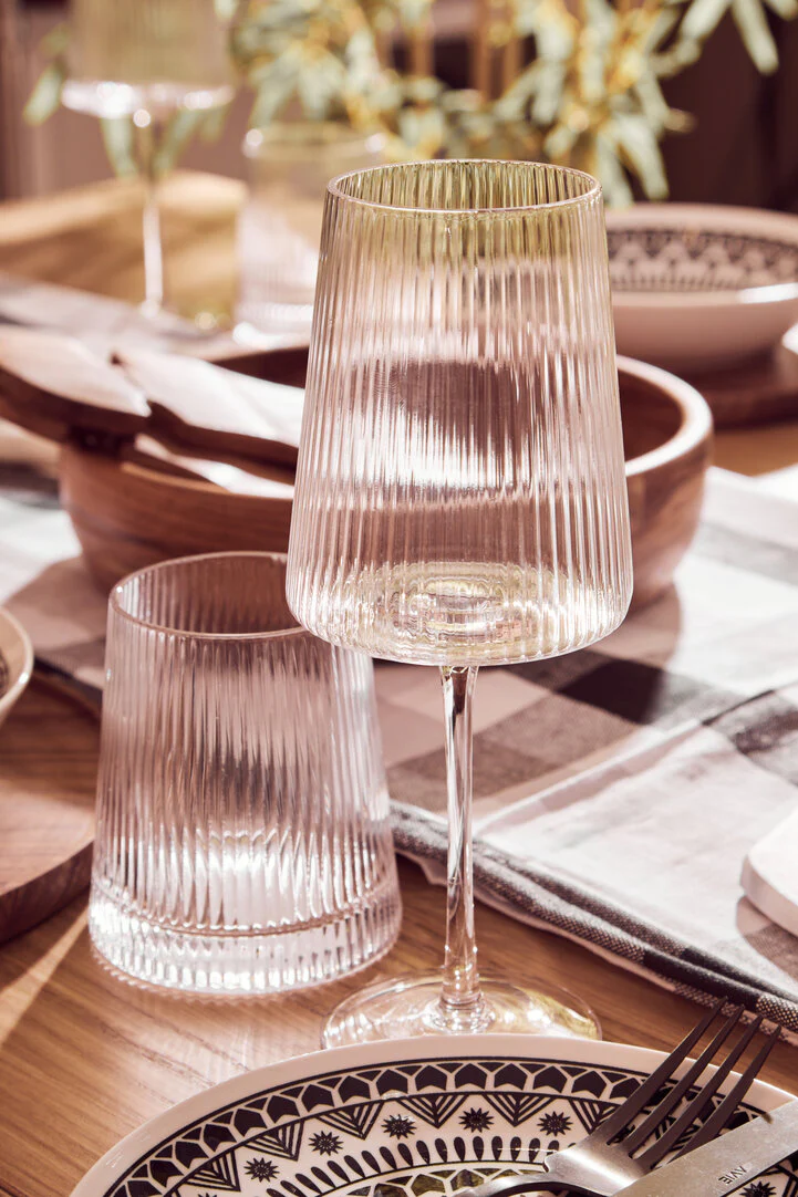 Eldon Set of Four Ribbed Wine Glasses - Image 4