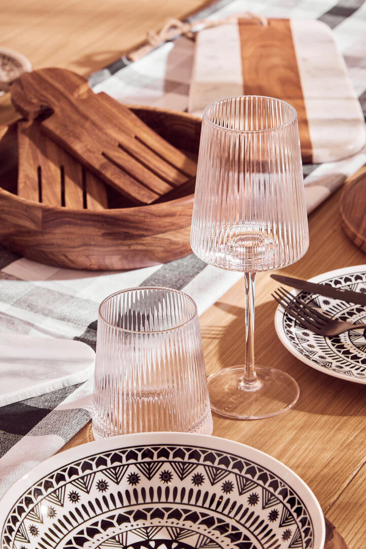 Eldon Set of Four Ribbed Wine Glasses - Image 5