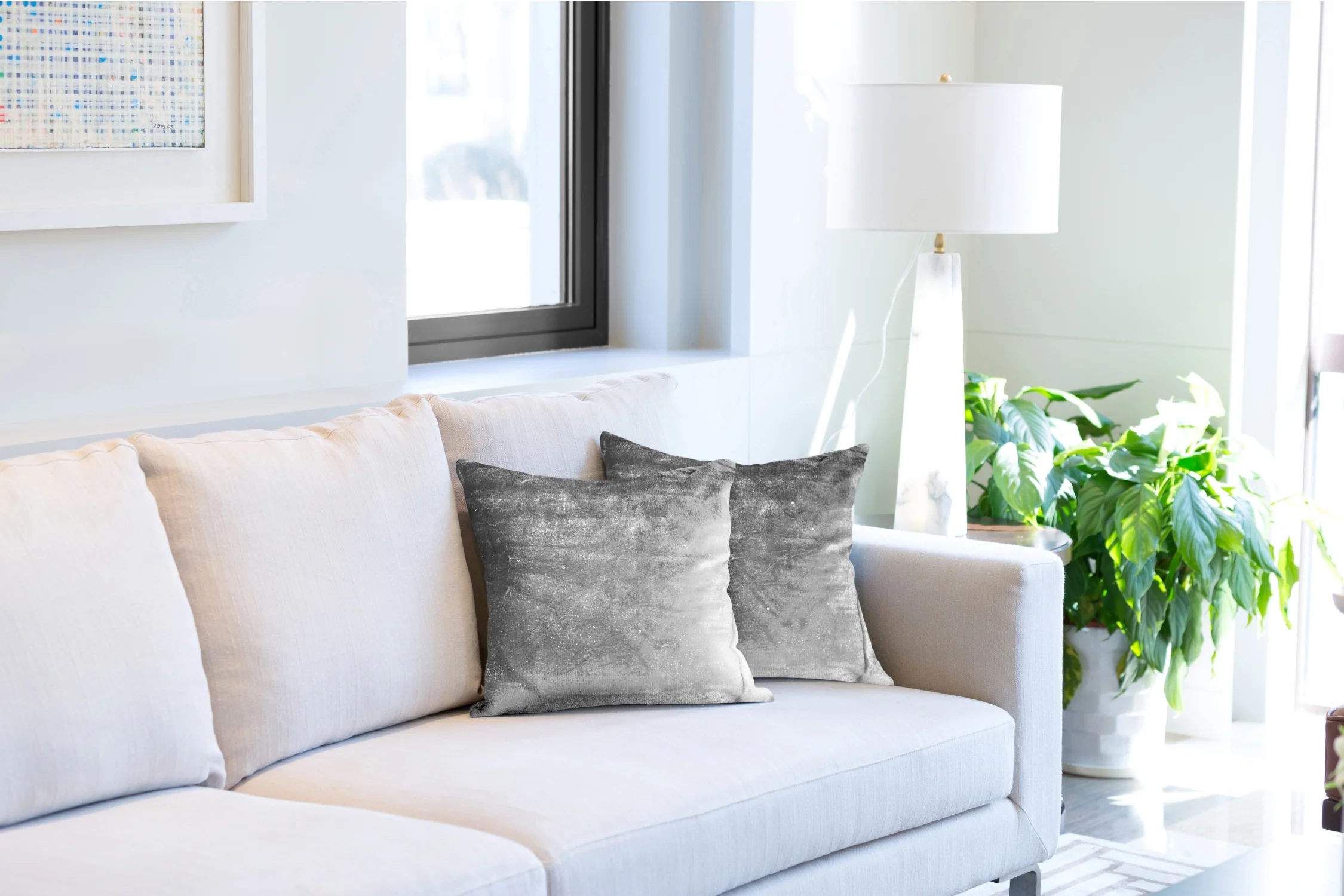 Electra - Sequined Velvet Cushion Cover In Silver - Image 2