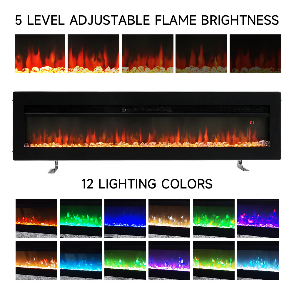 Electric Fireplace With Adjustable Flames, Wall Mounted Or Freestanding - Image 12