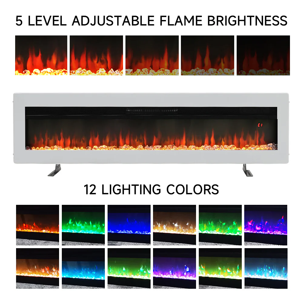 Electric Fireplace With Adjustable Flames, Wall Mounted Or Freestanding - Image 18