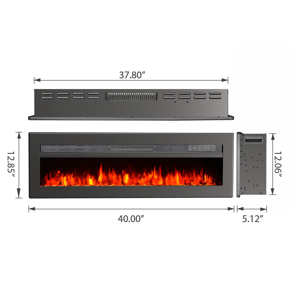 Electric Fireplace With Adjustable Flames, Wall Mounted Or Freestanding - Image 5