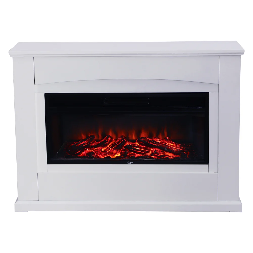 Electric Fireplace With White Wooden Mantel - Image 10