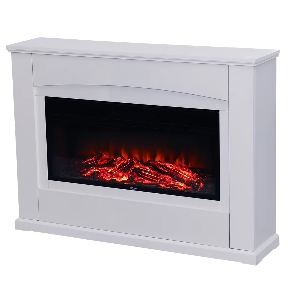 Electric Fireplace With White Wooden Mantel - Image 11