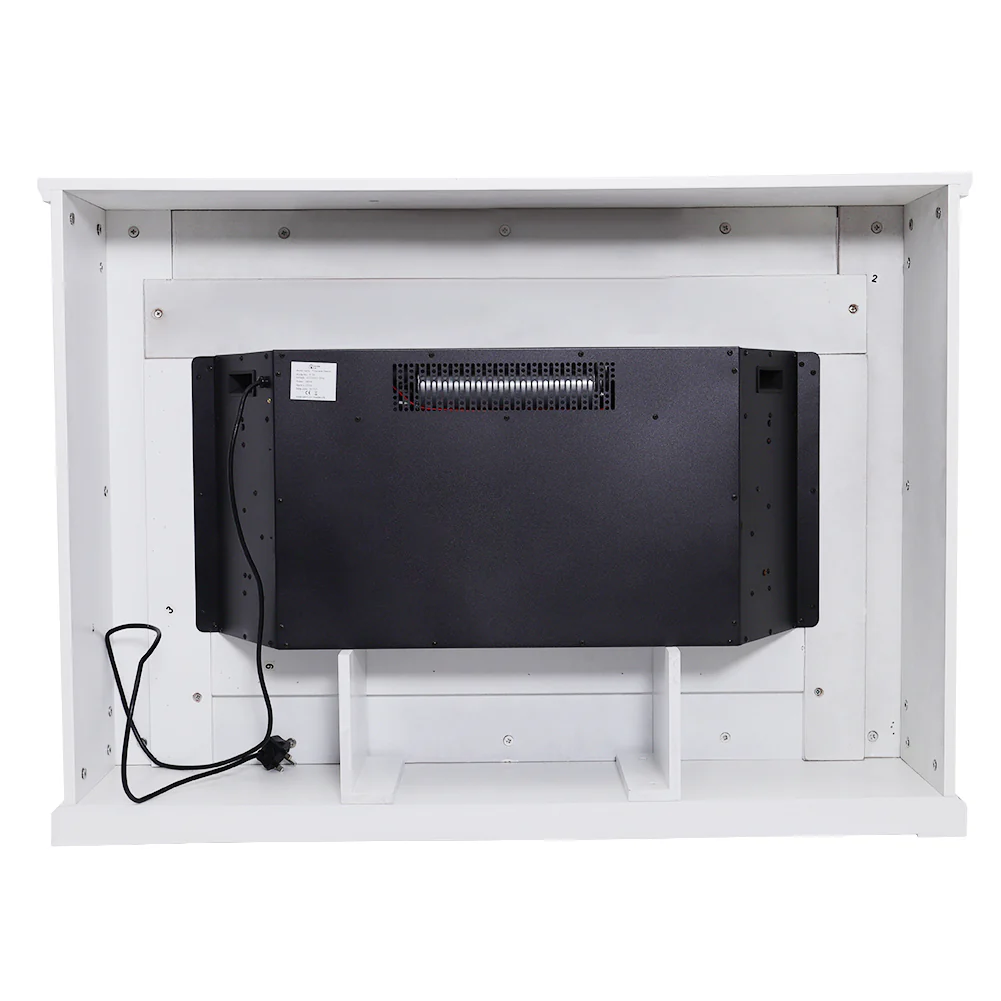 Electric Fireplace With White Wooden Mantel - Image 12
