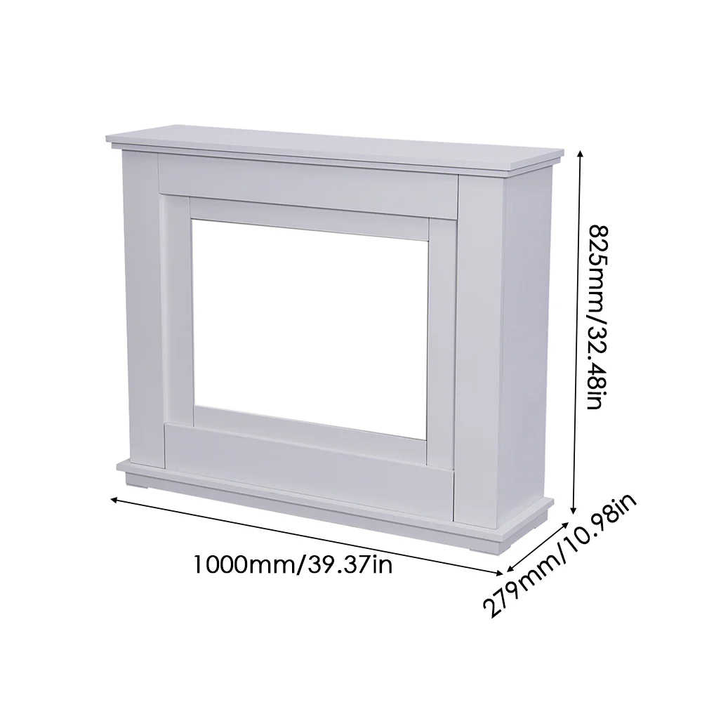 Electric Fireplace With White Wooden Mantel - Image 2
