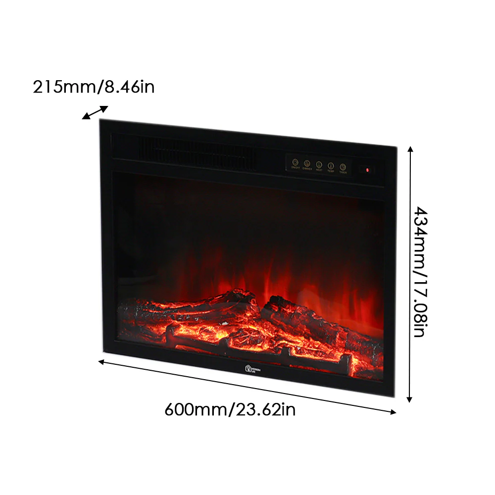 Electric Fireplace With White Wooden Mantel - Image 3