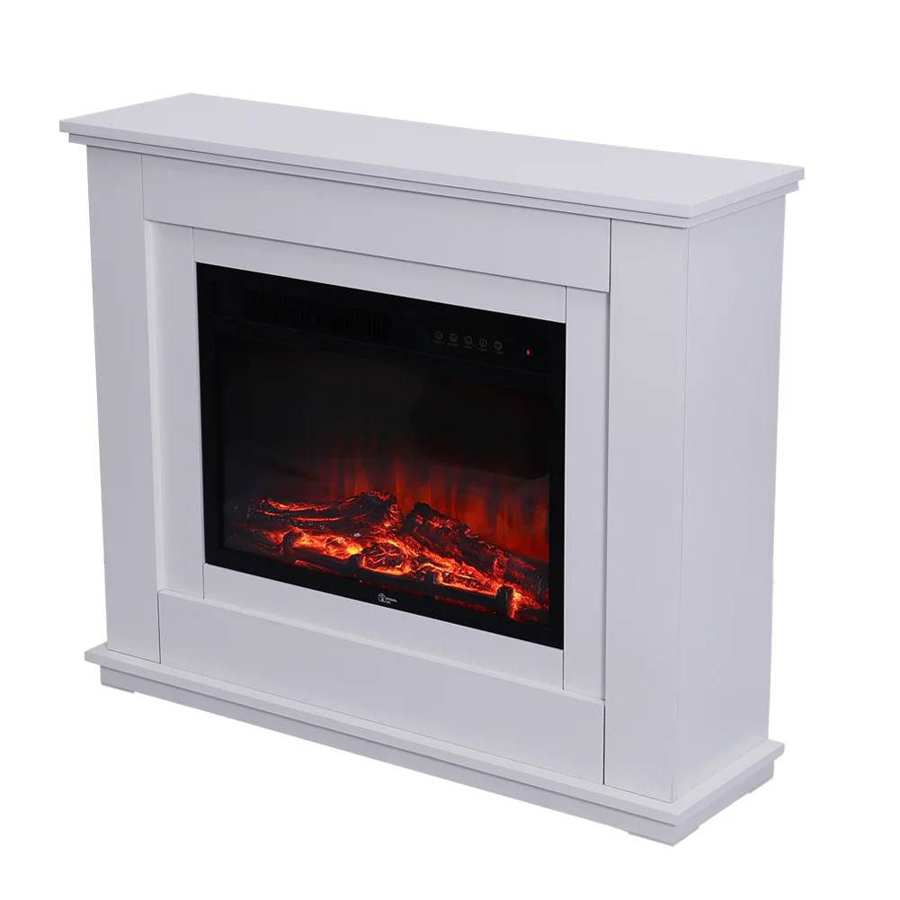 Electric Fireplace With White Wooden Mantel - Image 5