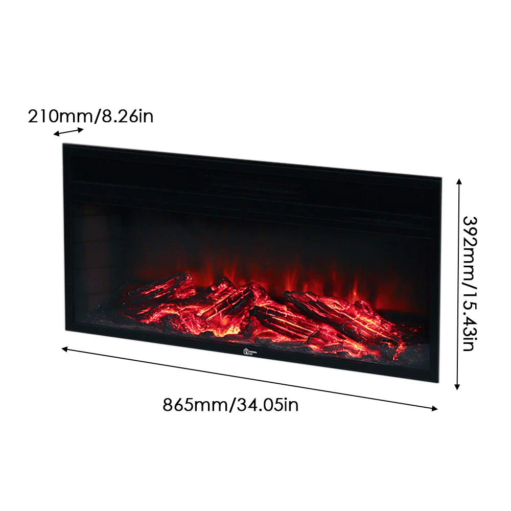 Electric Fireplace With White Wooden Mantel - Image 9