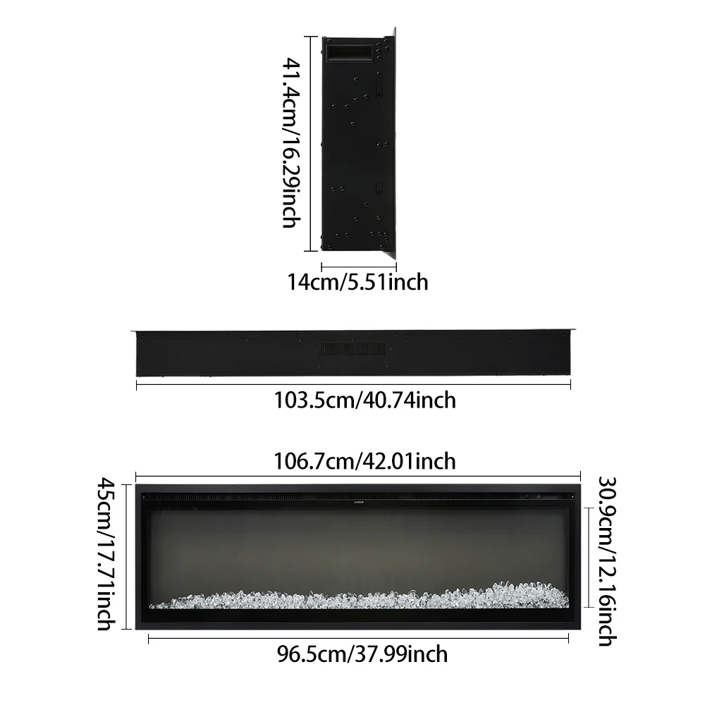 Electrical Fireplace With Remote, 12 Vibrant Flame Colours, Adjustable Heating Modes, And Safety Features - Image 2