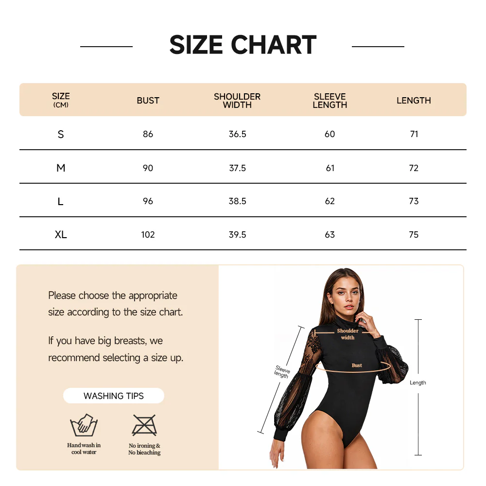Elegant Black Long Sleeve Bodysuit - Image 8