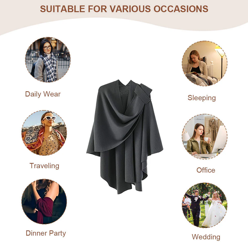 Elegant Cross Front Shawl Wrap - Image 7
