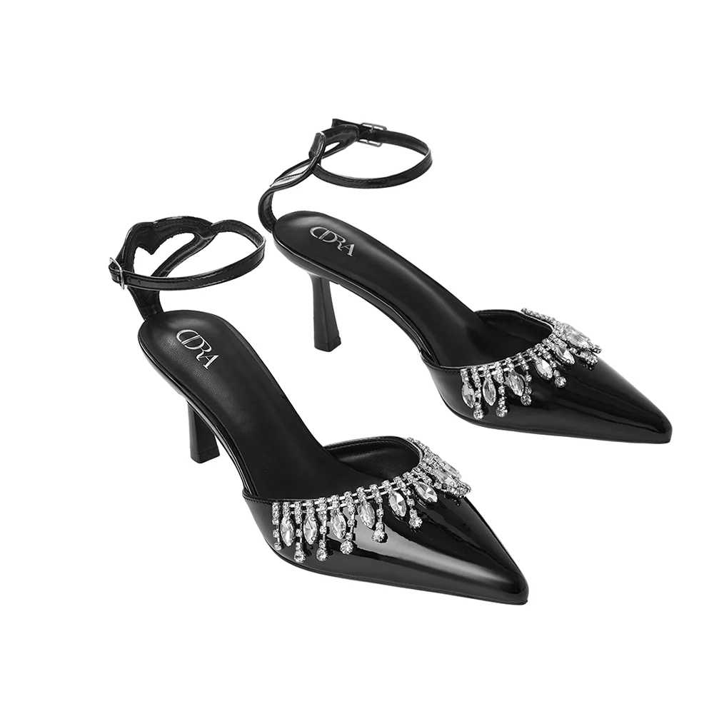 Elegant Pointed-Toe Heels with Adjustable Ankle Strap - Image 3
