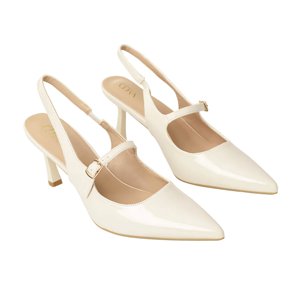Elegant Pointed-Toe Slingback Heels with Adjustable Instep Strap - Image 3