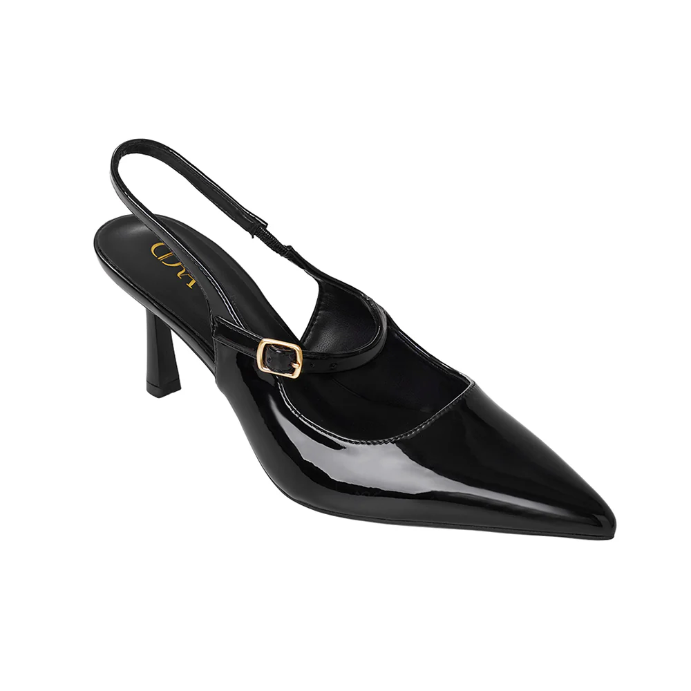 Elegant Pointed-Toe Slingback Heels with Adjustable Instep Strap - Image 4