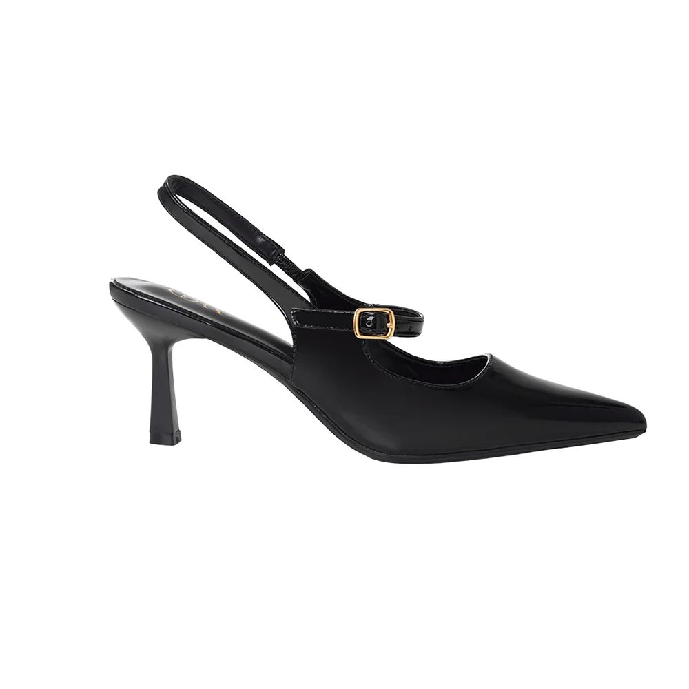 Elegant Pointed-Toe Slingback Heels with Adjustable Instep Strap - Image 5
