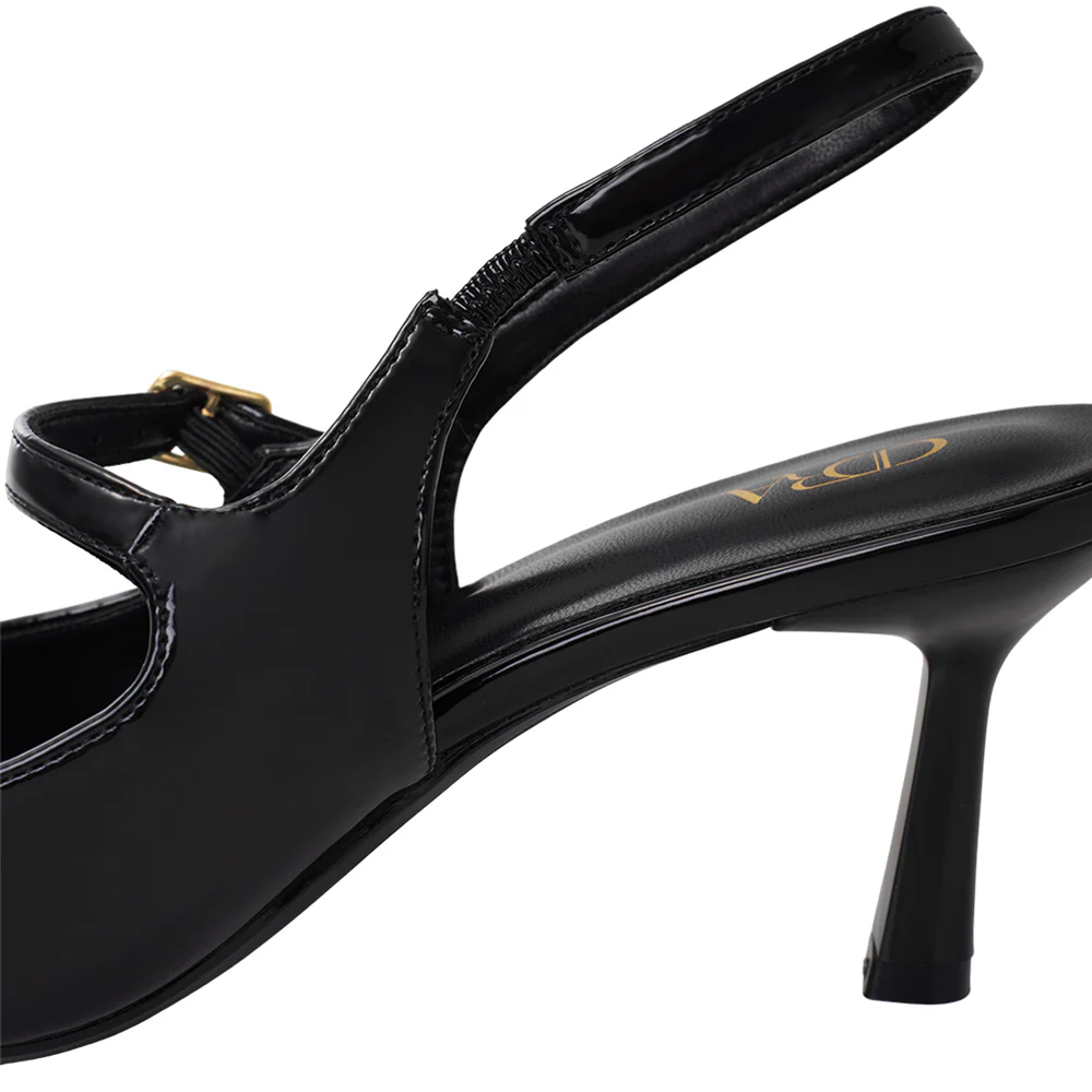 Elegant Pointed-Toe Slingback Heels with Adjustable Instep Strap - Image 8