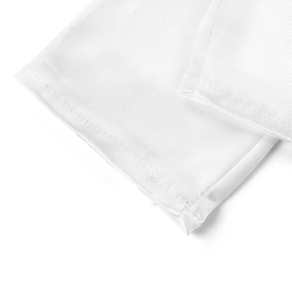 Elegant Short Satin Gloves White - Image 7