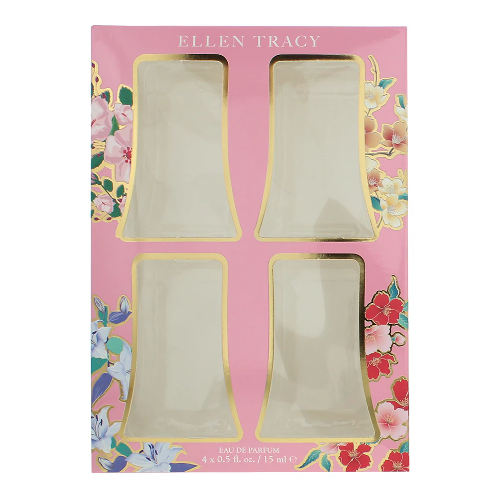 Ellen Tracy Classic Florals Pink Coffret 4 Piece Gift Set: Eau De Parfum 4 X 15ml - Image 3
