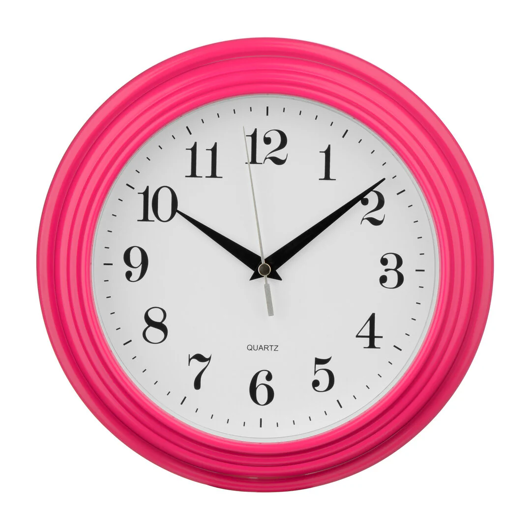 Elliot Vintage Hot Pink Round Wall Clock 25cm