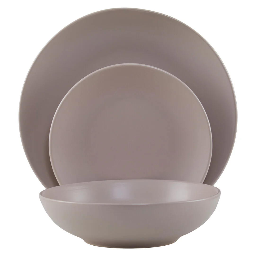 Elmira 12 Piece Grey Stoneware Dinner Set