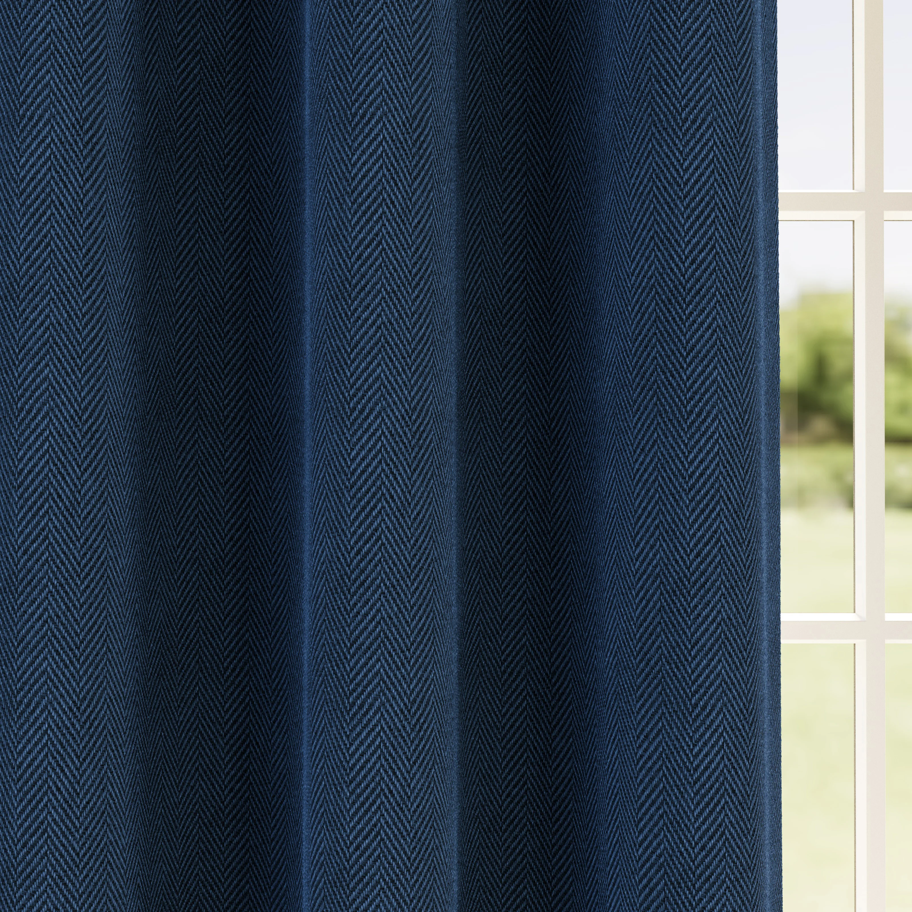 Enhanced Living Chester Navy Eyelet Thermal Noise Reducing Blackout Curtains - Pair - Image 3