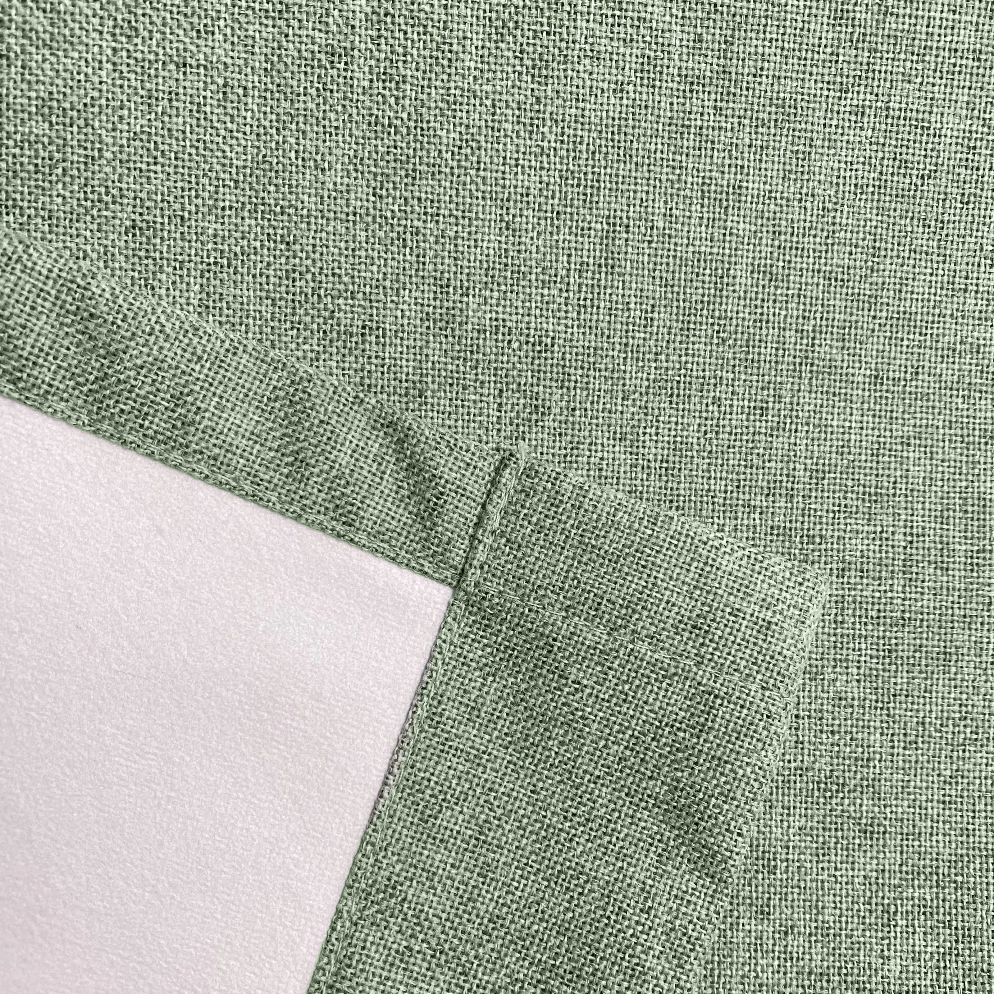 Enhanced Living Dallas 100% Blackout Thermal Natural Green Curtains with 3" Tape Top Header - Pair - Image 4