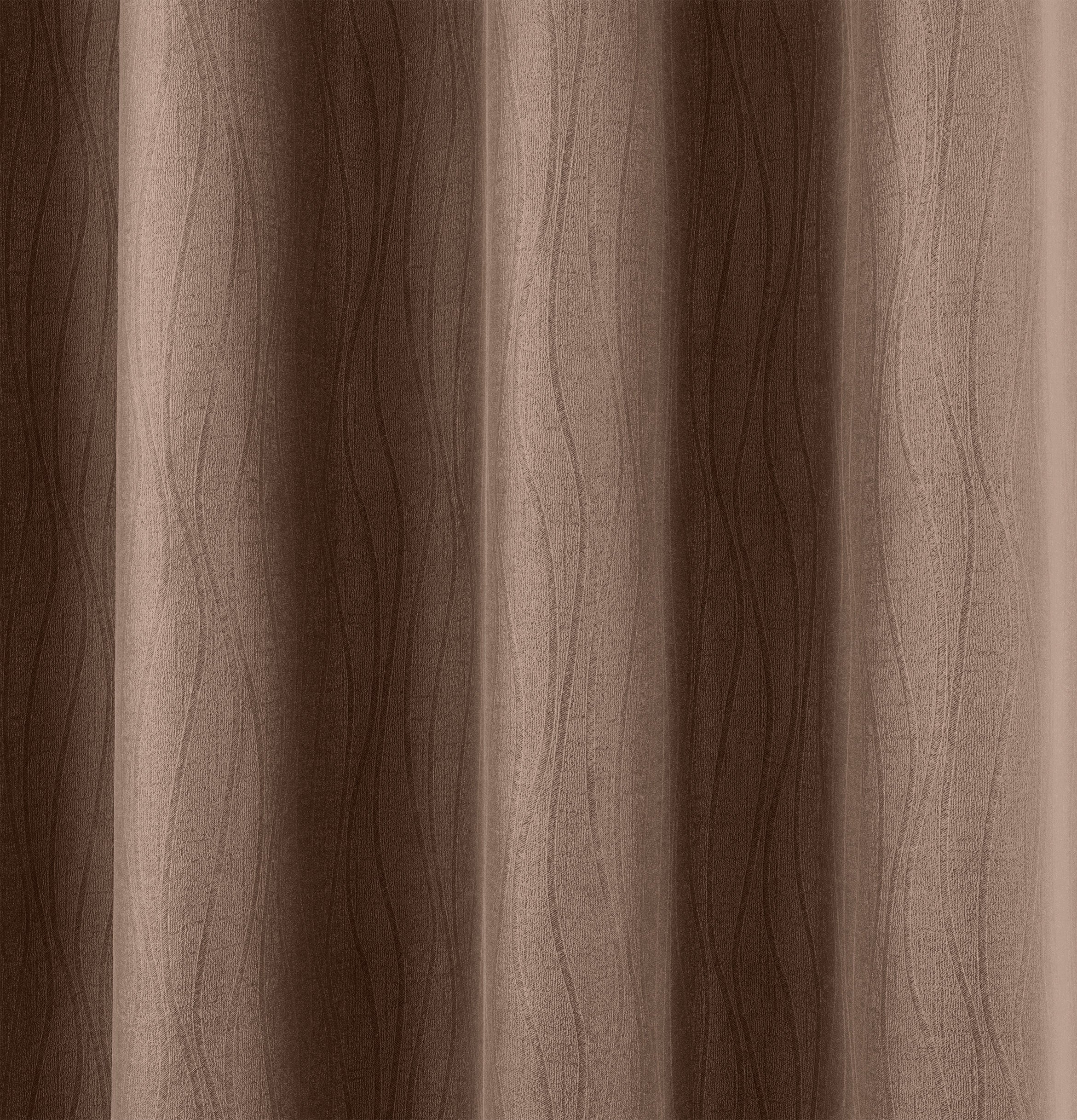 Enhanced Living Goodwood Bronze Thermal, Energy Saving, Dimout Eyelet Curtains with Wave Pattern - Pair - Image 4