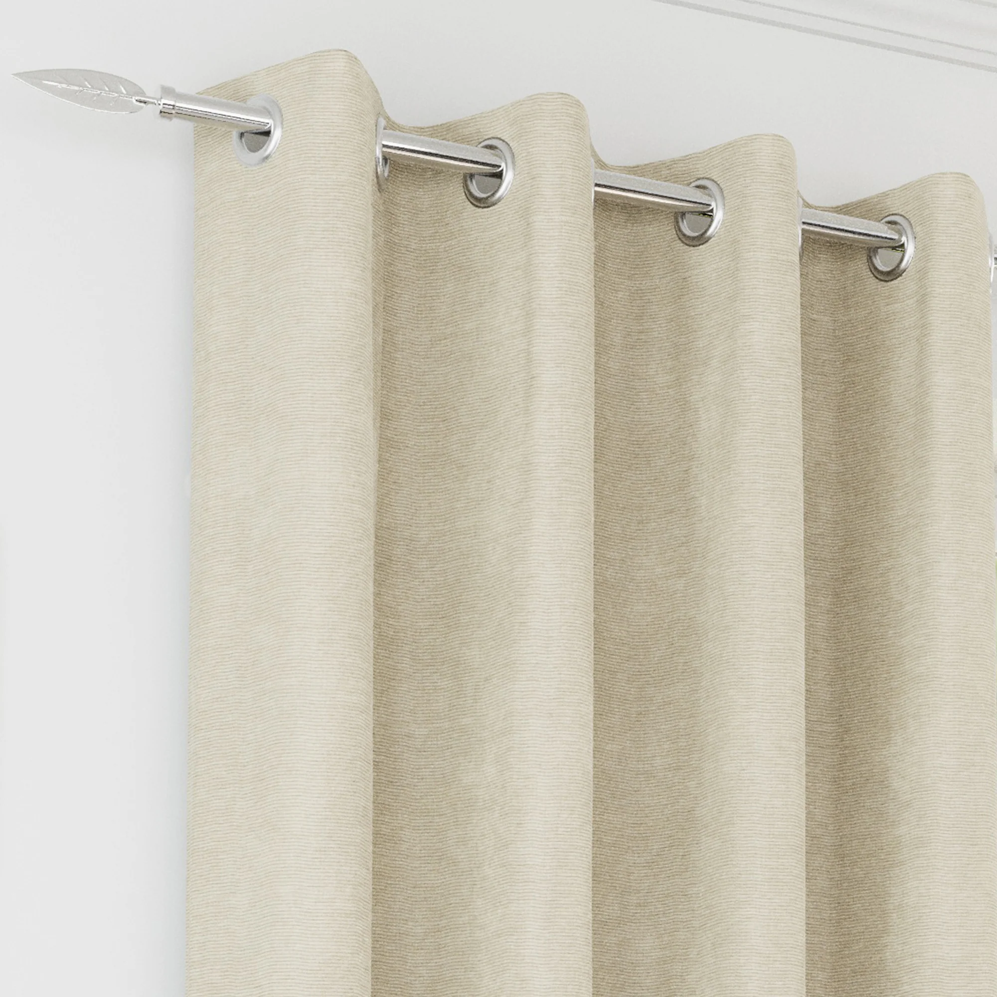 Enhanced Living Knightsbridge 100% Blackout, Thermal Cream Curtains With Eyelet Header - Pair - Image 2