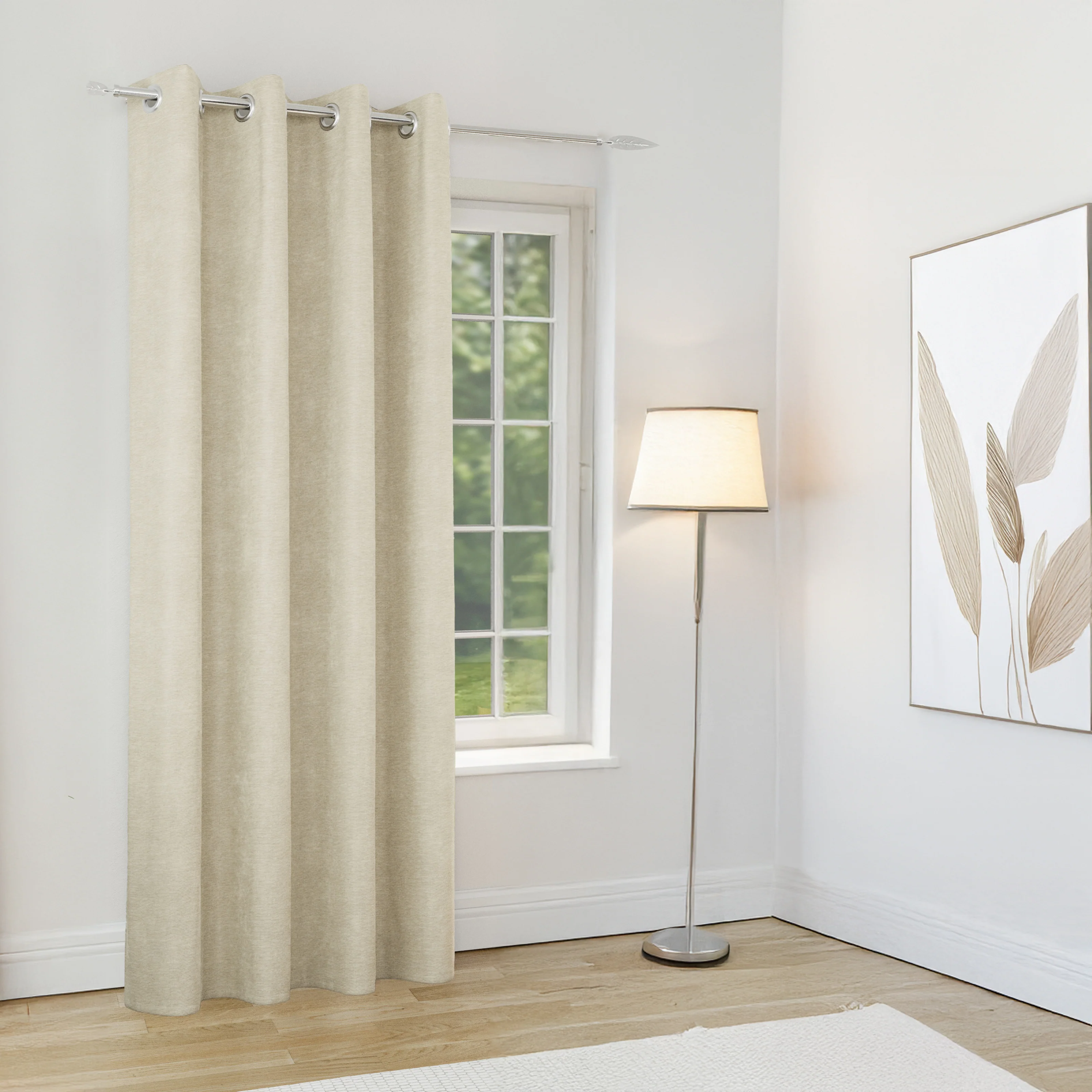Enhanced Living Knightsbridge 100% Blackout, Thermal Grey Single Door Curtain With Eyelet Header (168x214 Cm)