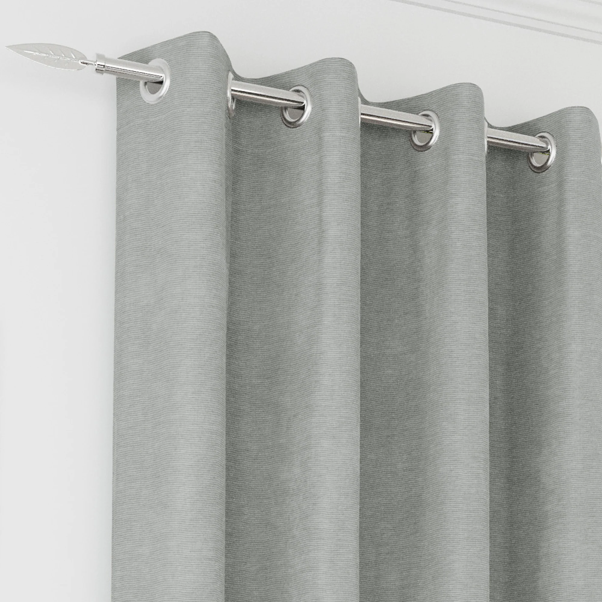 Enhanced Living Knightsbridge 100% Blackout, Thermal Grey Single Door Curtain With Eyelet Header (168x214 Cm) - Image 10
