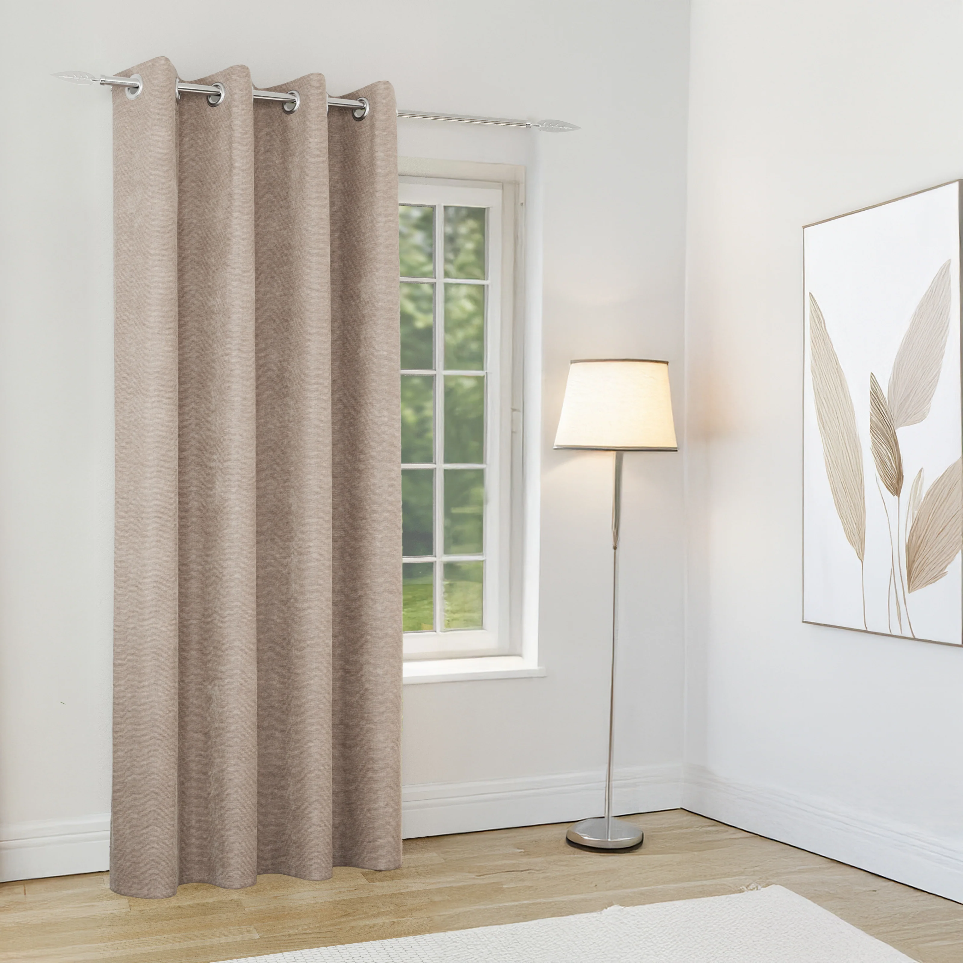 Enhanced Living Knightsbridge 100% Blackout, Thermal Grey Single Door Curtain With Eyelet Header (168x214 Cm) - Image 6