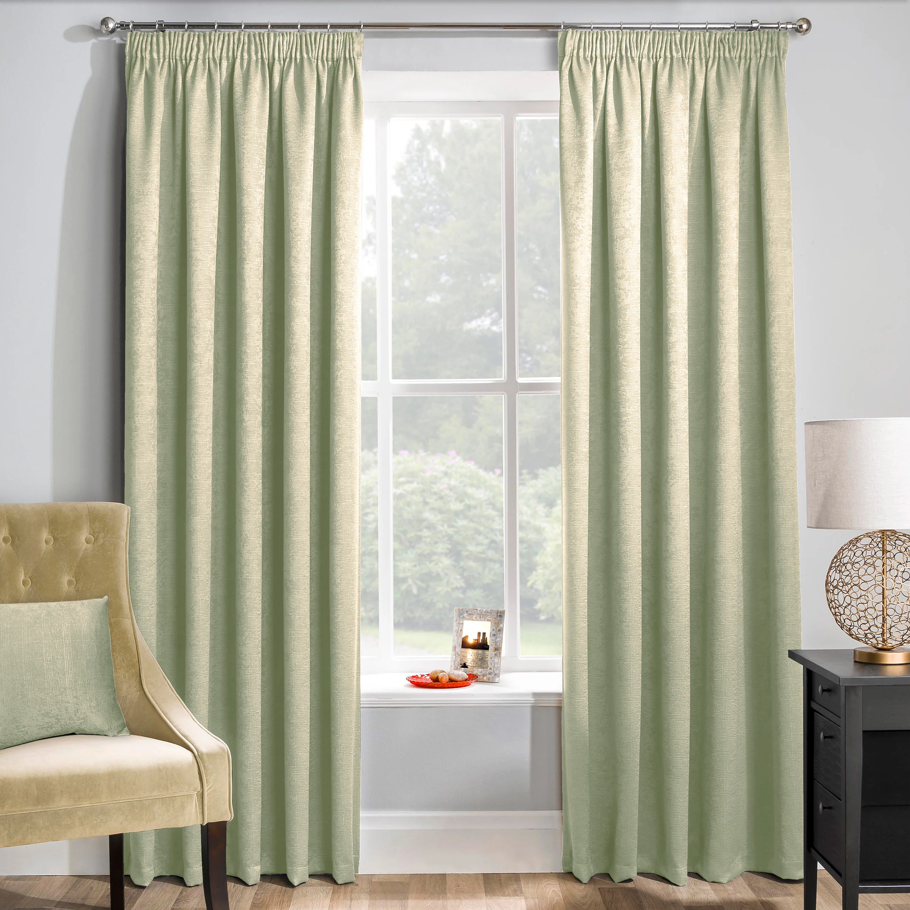 Enhanced Living Matrix Green Tape Top Thermal Noise Reducing Dim Out Curtains - Pair - Image 2