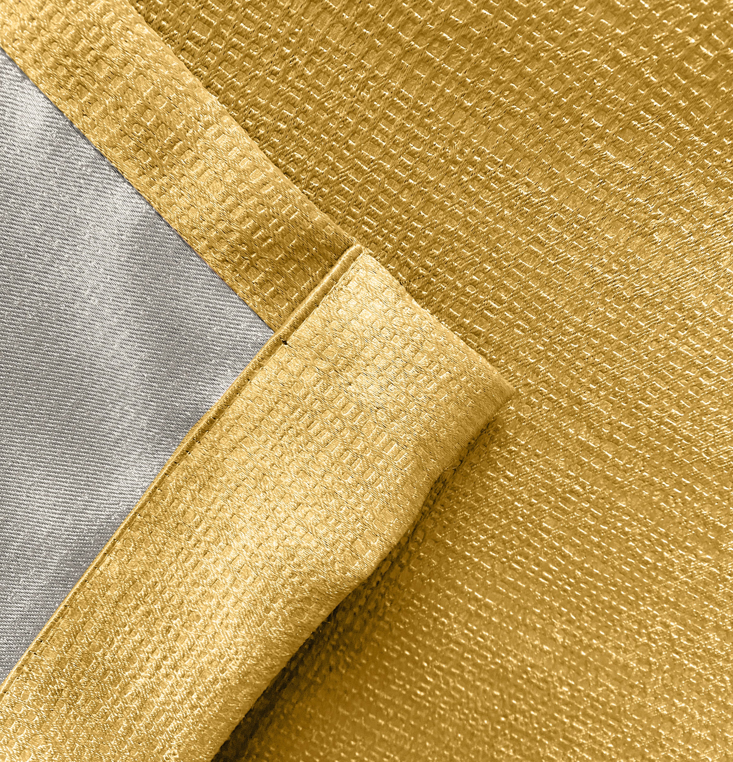 Enhanced Living Matrix Ochre Tape Top Thermal Noise Reducing Dim Out Curtains - Pair - Image 5
