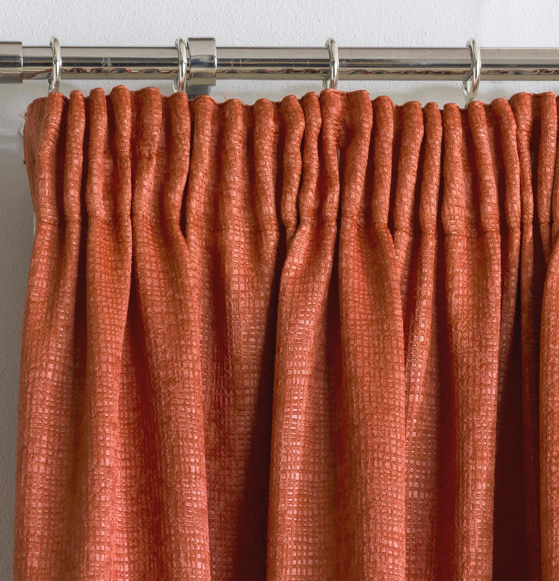 Enhanced Living Matrix Orange Tape Top Thermal Noise Reducing Dim Out Curtains - Pair - Image 3