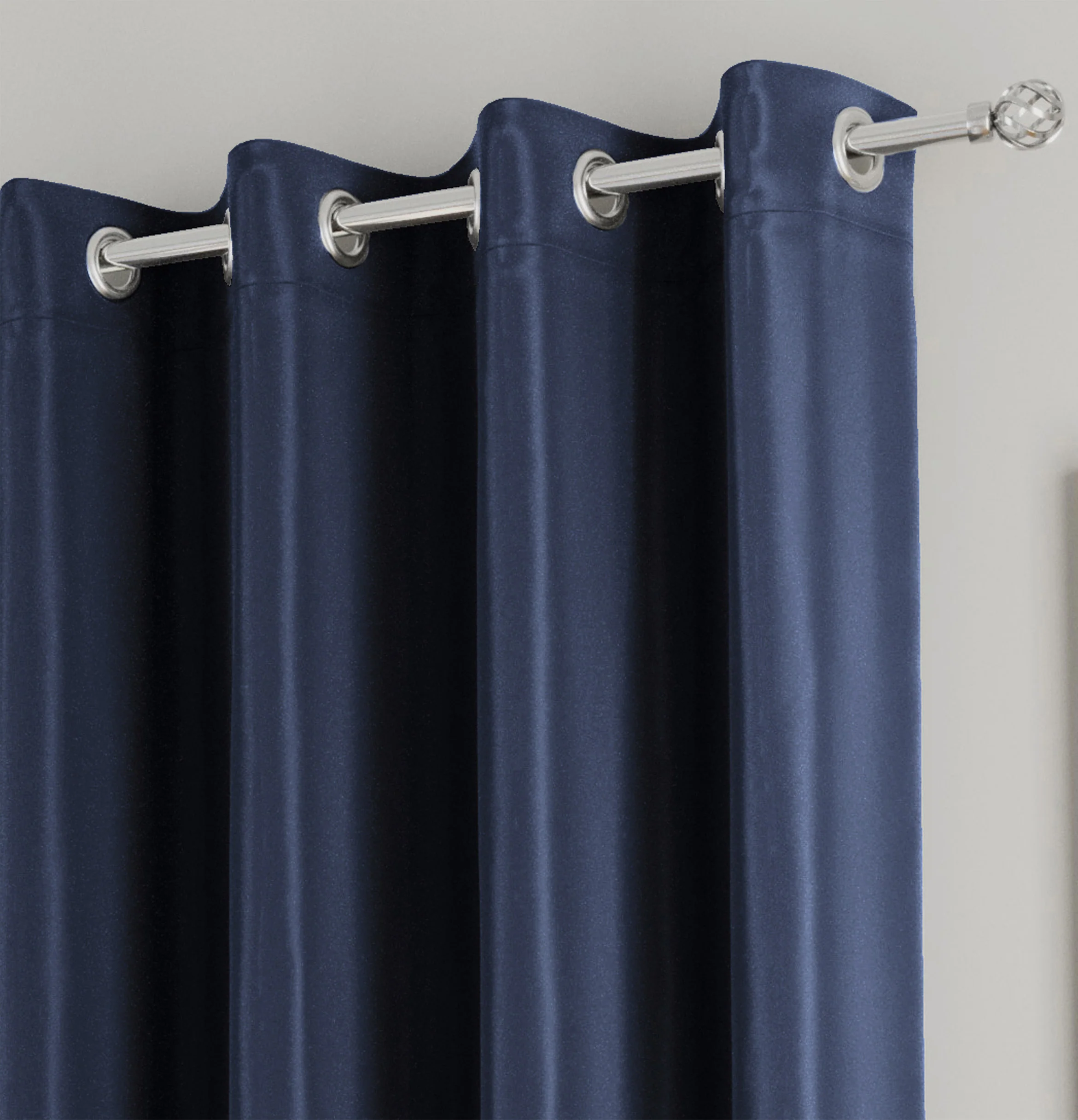 Enhanced Living Nightfall Plain Supersoft Navy Thermal Blockout Eyelet Curtains - Pair - Image 3
