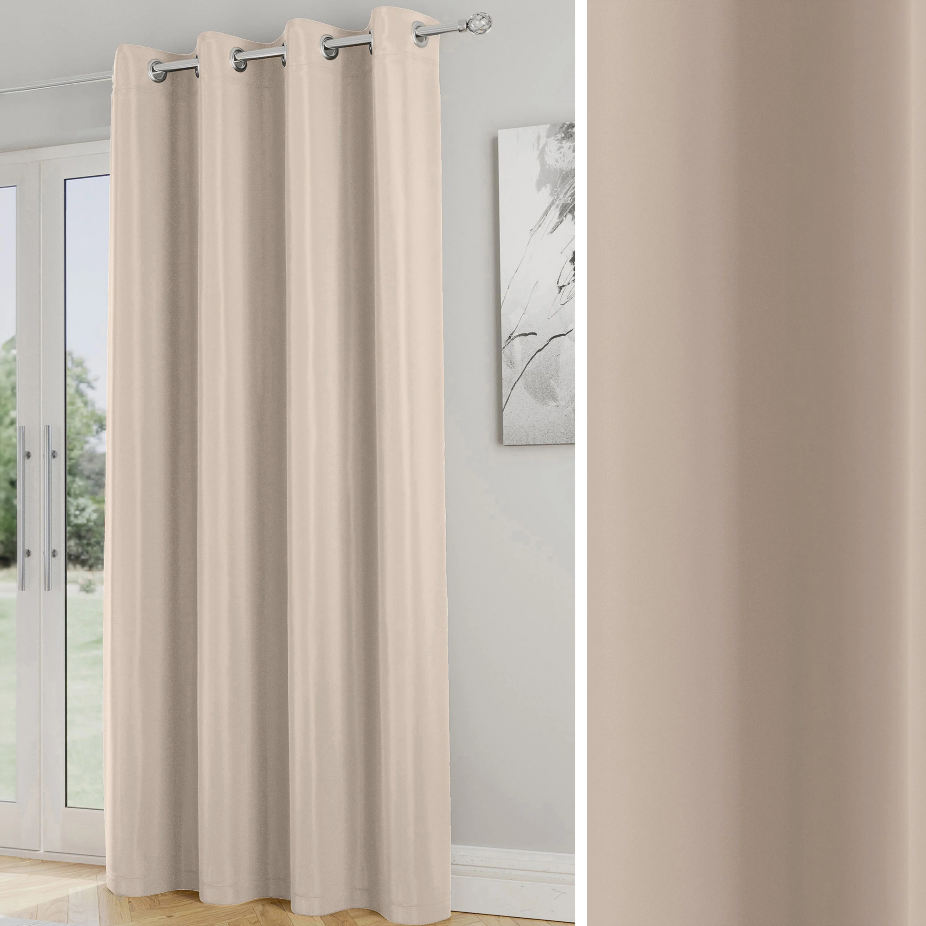 Enhanced Living Nightfall Plain Supersoft Navy Thermal Blockout Single Eyelet Door Curtain 168x214cm