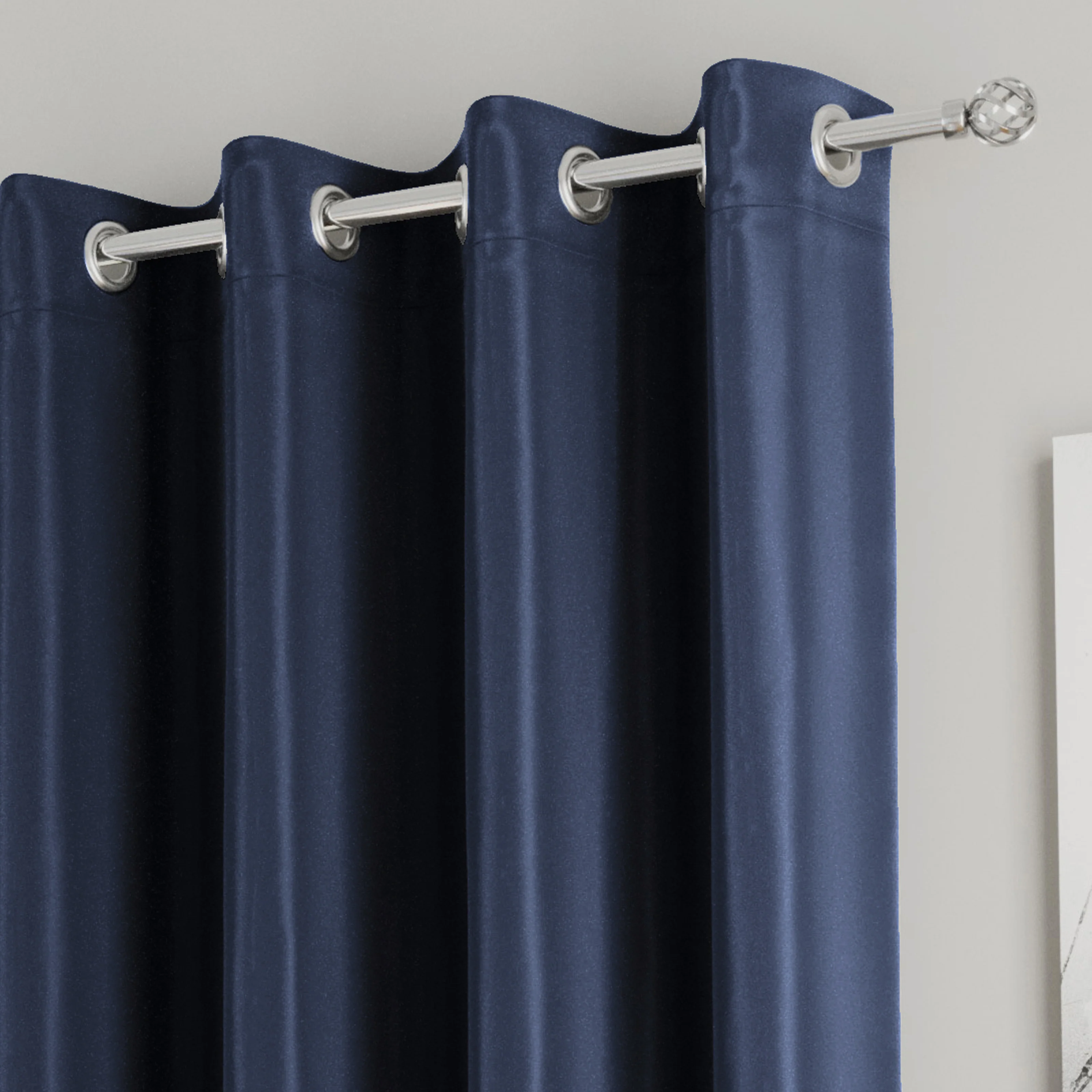 Enhanced Living Nightfall Plain Supersoft Navy Thermal Blockout Single Eyelet Door Curtain 168x214cm - Image 15