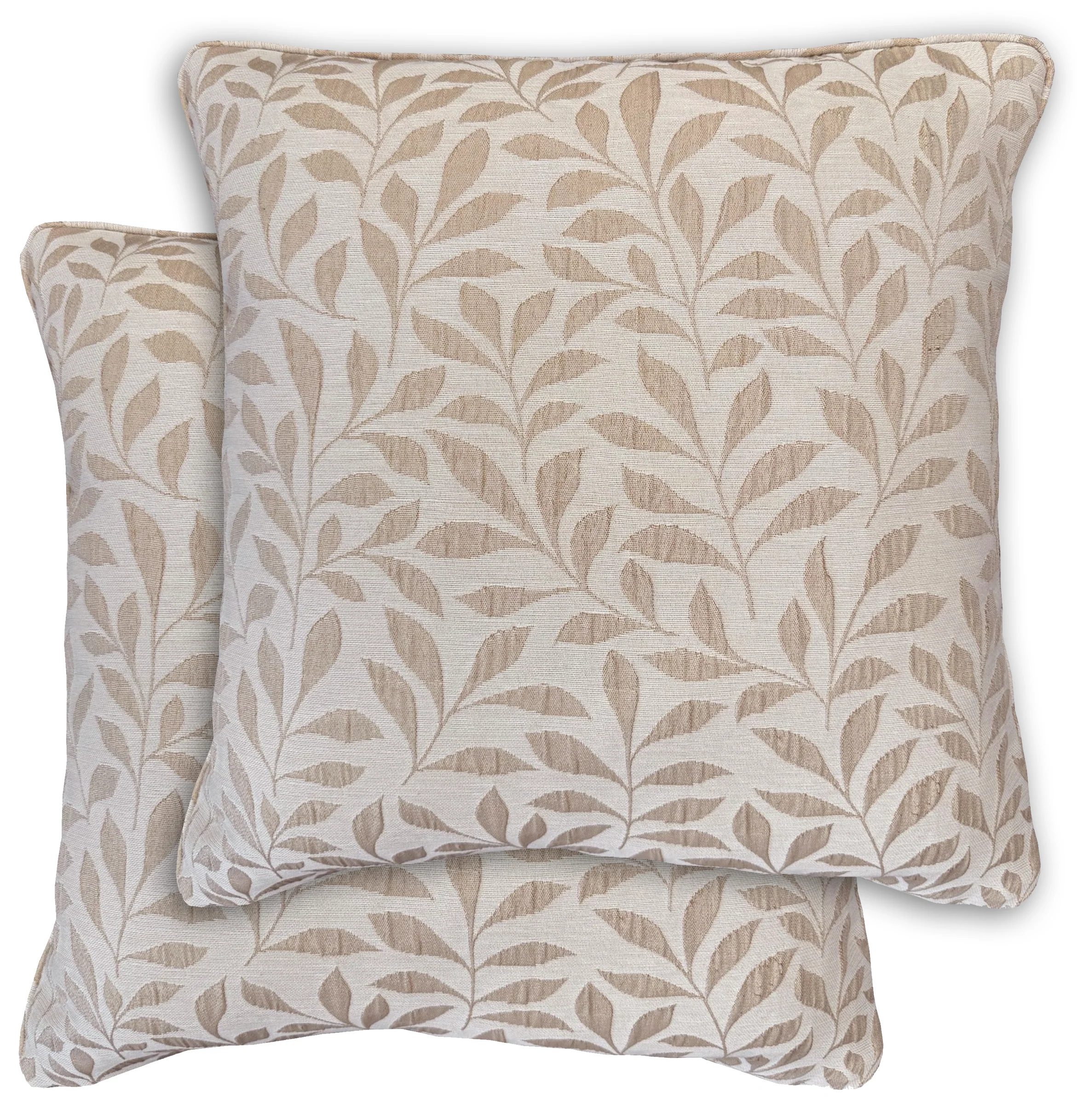 Enhanced Living Pair Of Jacquard Leaf Cushion Covers - 43x43cm - Cases Only