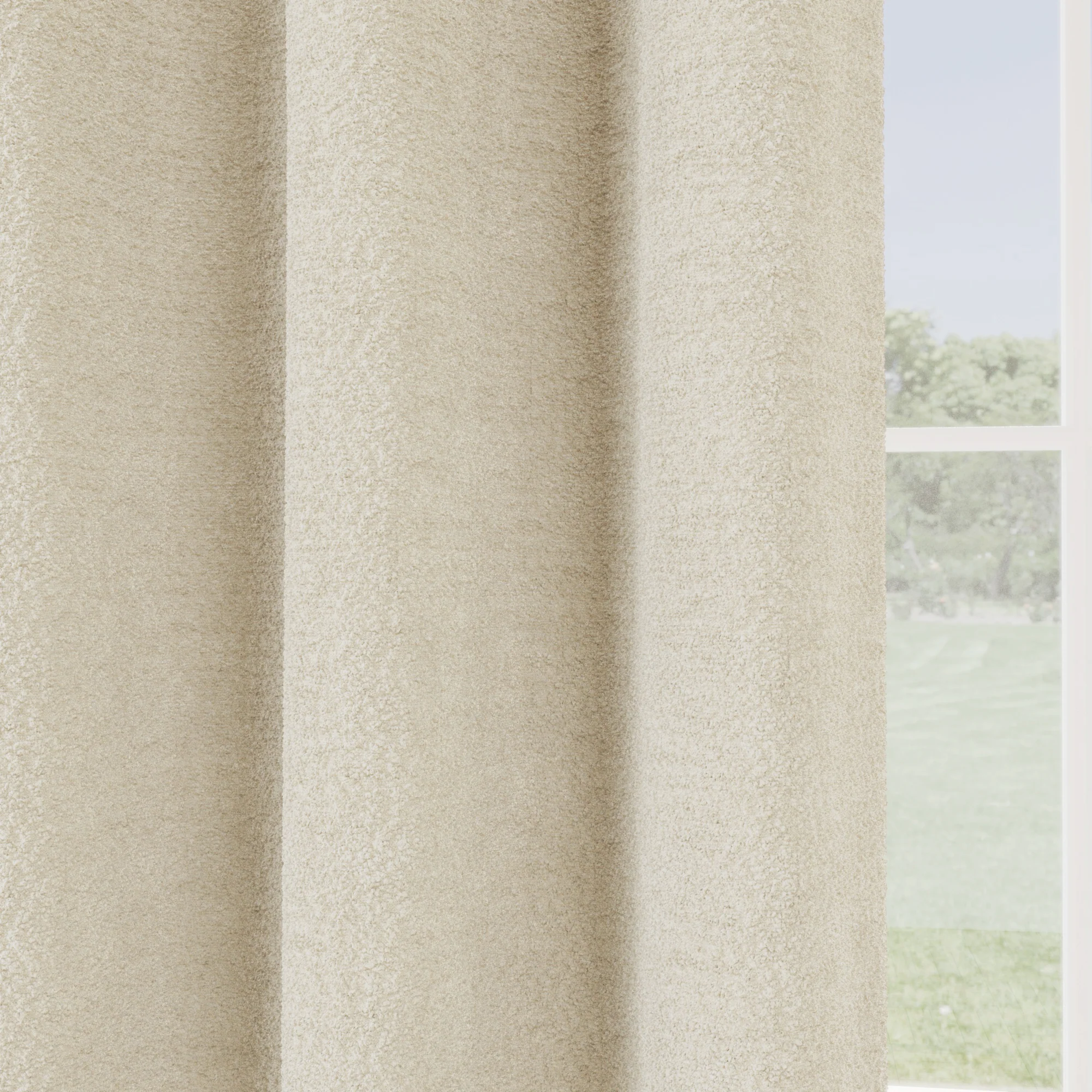 Enhanced Living Royale Room Darkening Boucle Readymade Single Door Curtain - Image 3