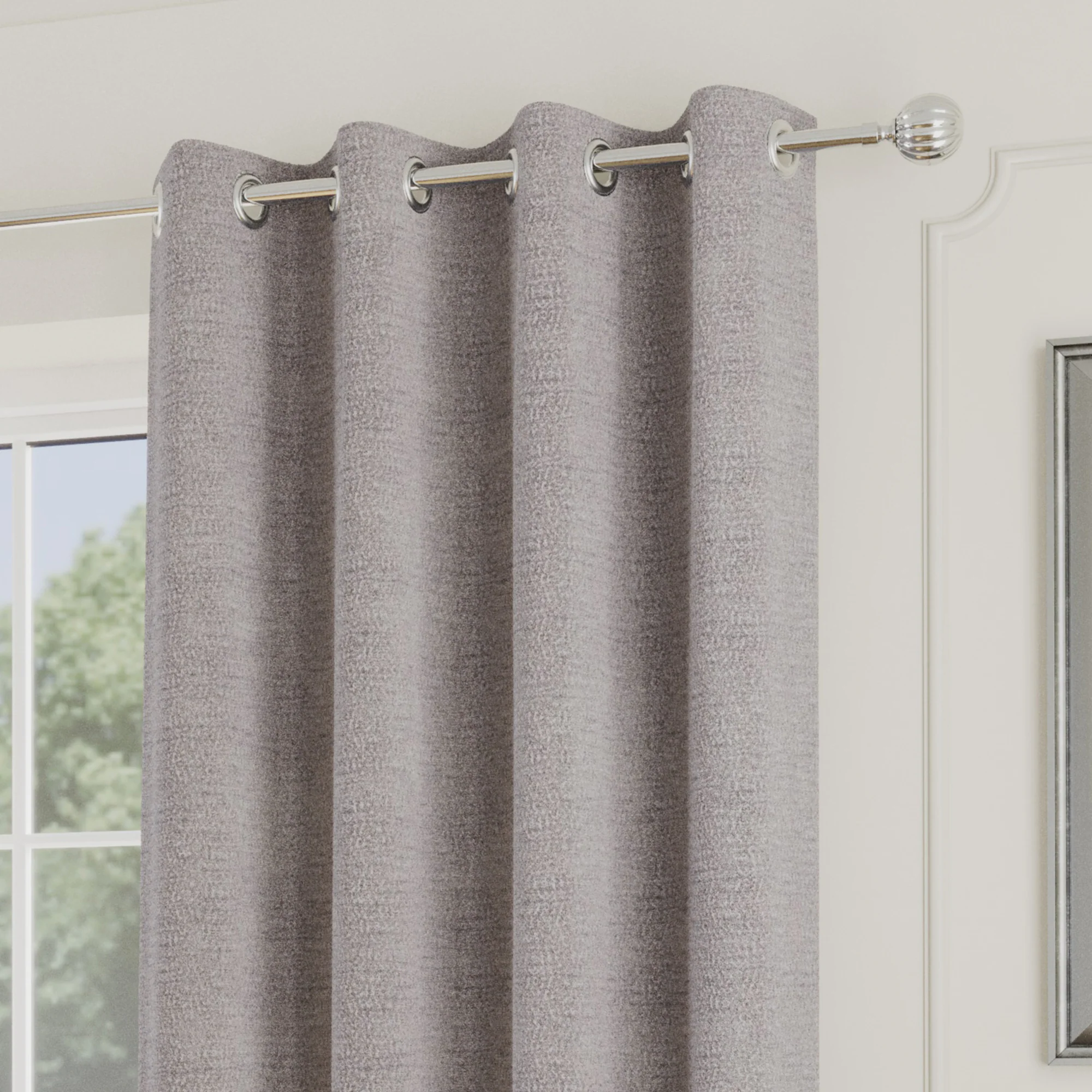 Enhanced Living Royale Room Darkening Boucle Readymade Single Door Curtain - Image 7
