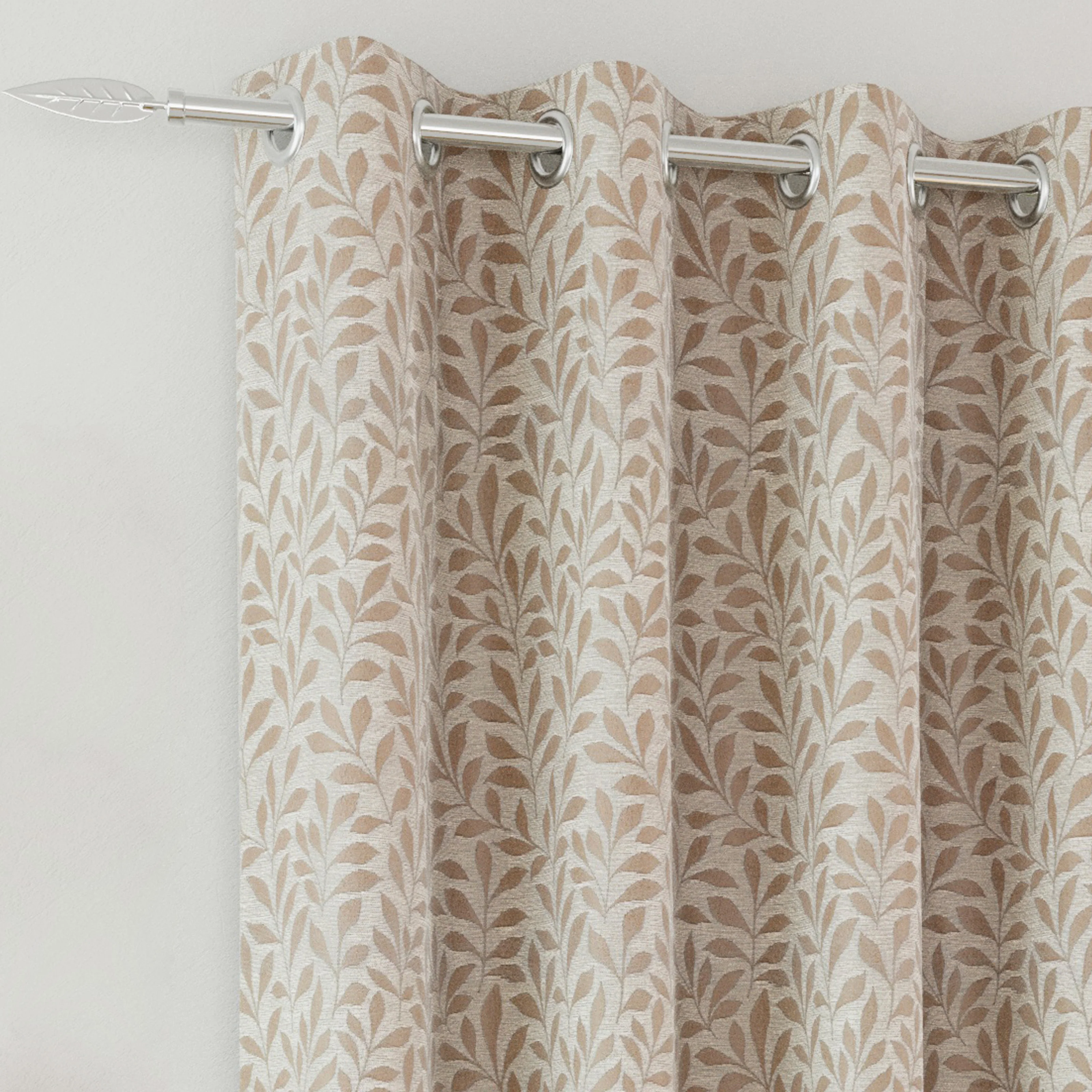 Enhanced Living Sherwood 100% Blackout, Thermal Natural Cream/Beige Curtains With Eyelet Header - Pair - Image 2
