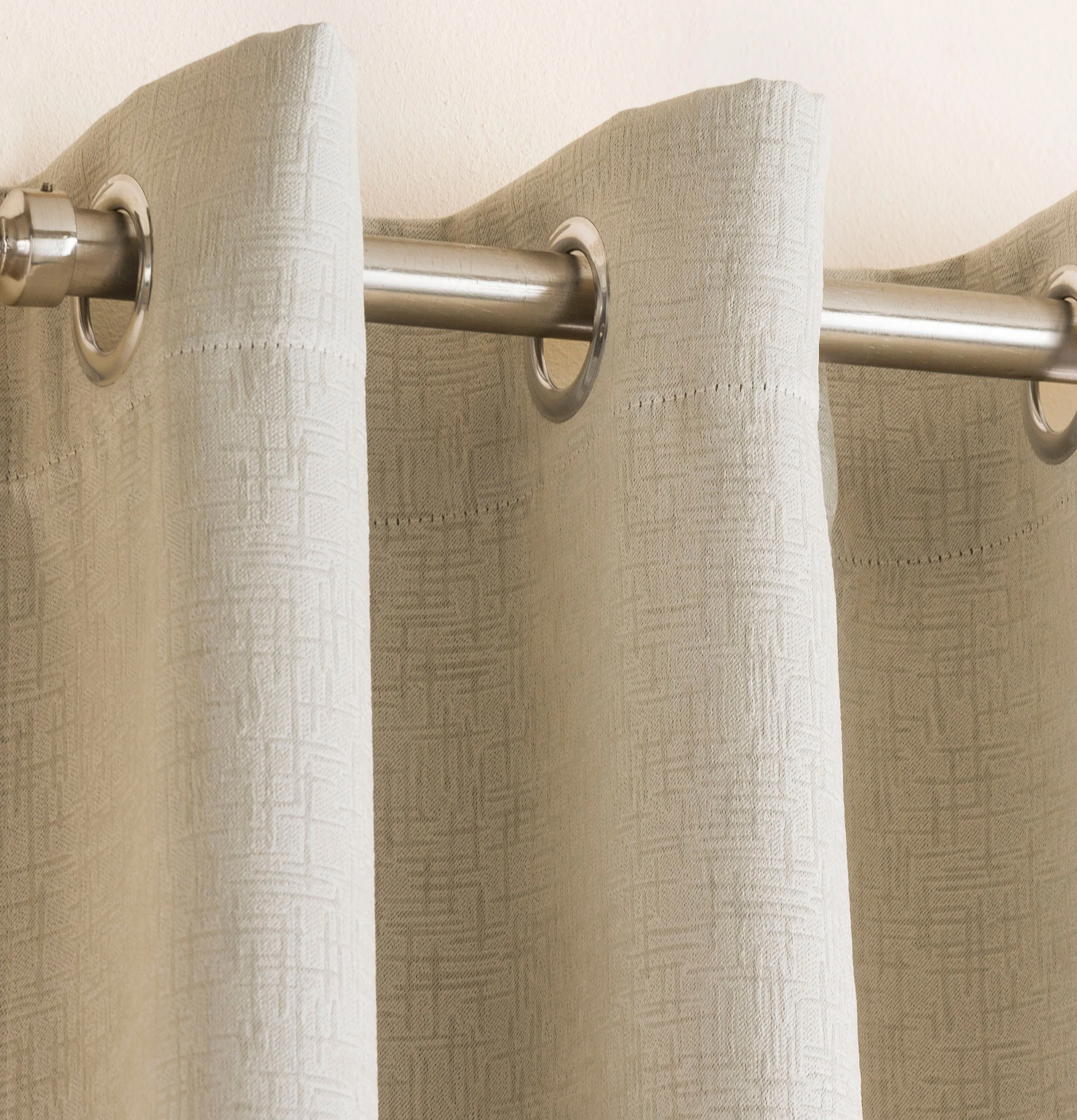 Enhanced Living Vogue Cream Eyelet Thermal Noise reducing Dim Out Curtains - Pair - Image 3