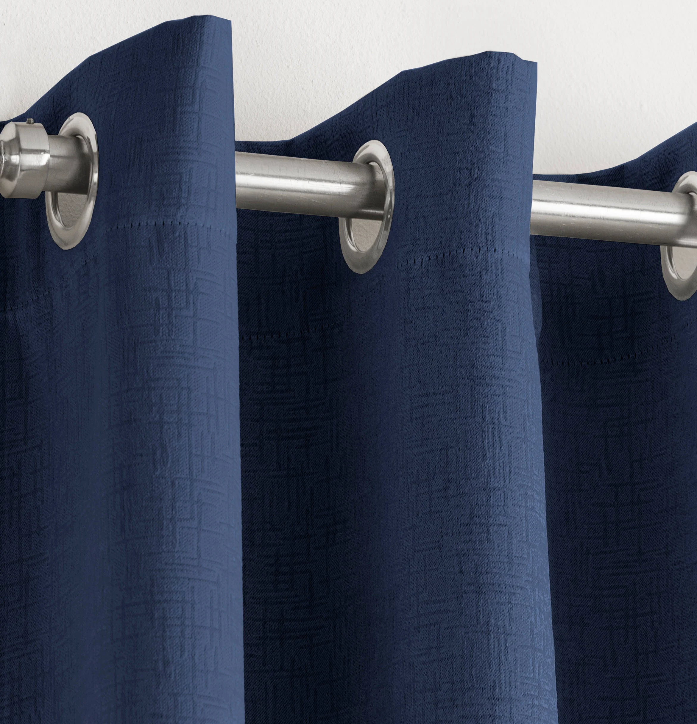 Enhanced Living Vogue Navy Eyelet Thermal Noise Reducing Dim Out Curtains - Pair - Image 3
