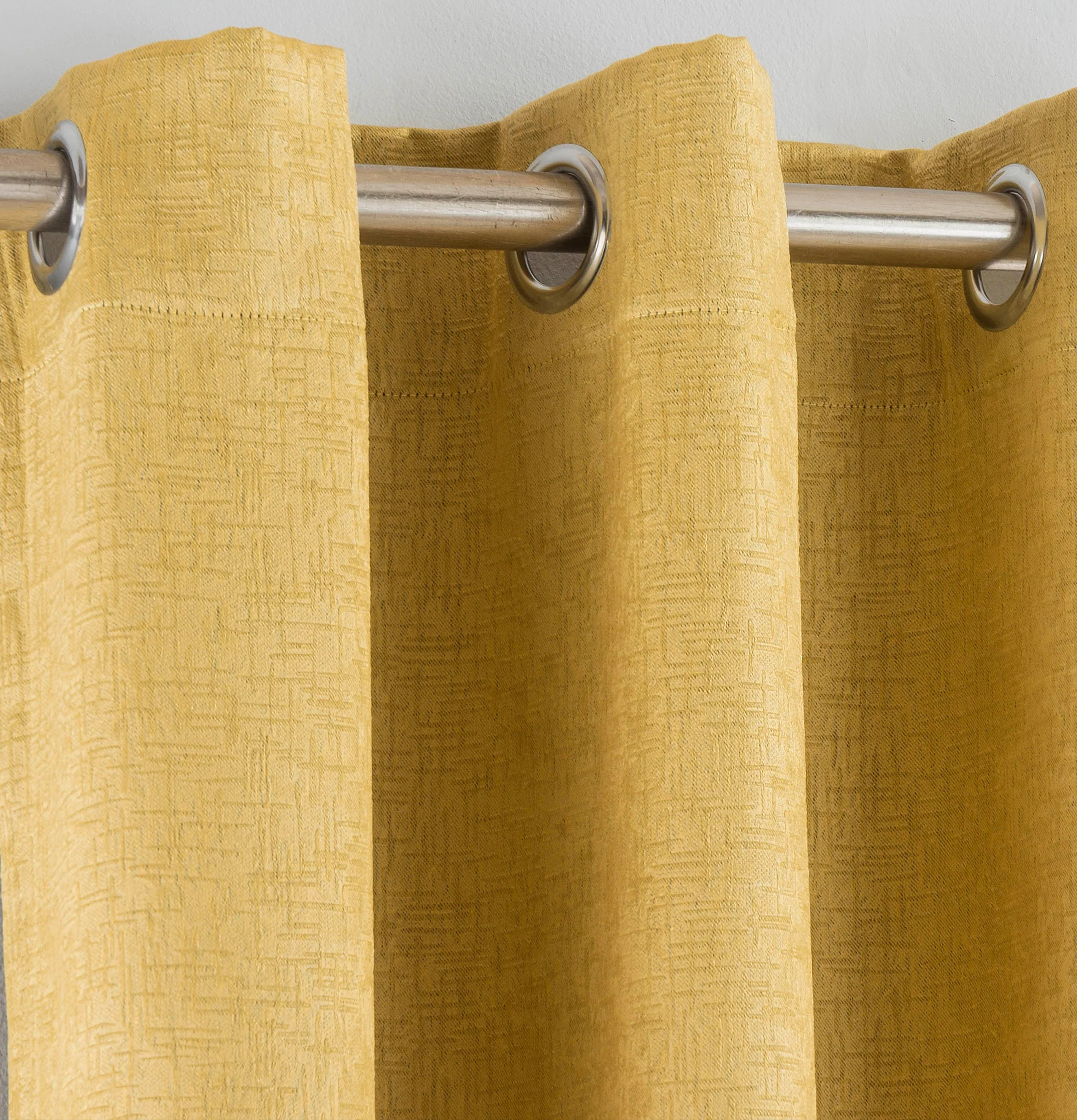 Enhanced Living Vogue Ochre Eyelet Thermal Noise reducing Dim Out Curtains - Pair - Image 3